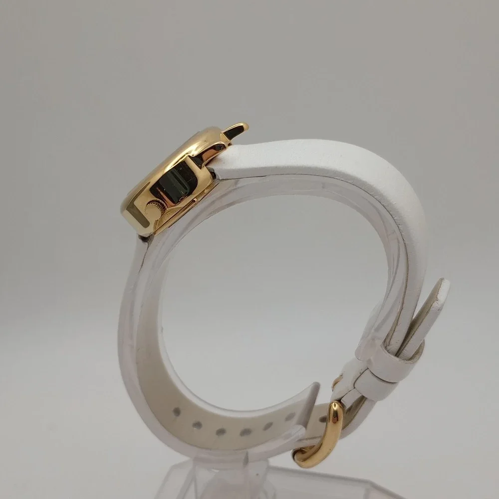 Marc by Marc Jacobs Cat Face‎ Watch Gold Tone White Leather 22.5mm New Battery